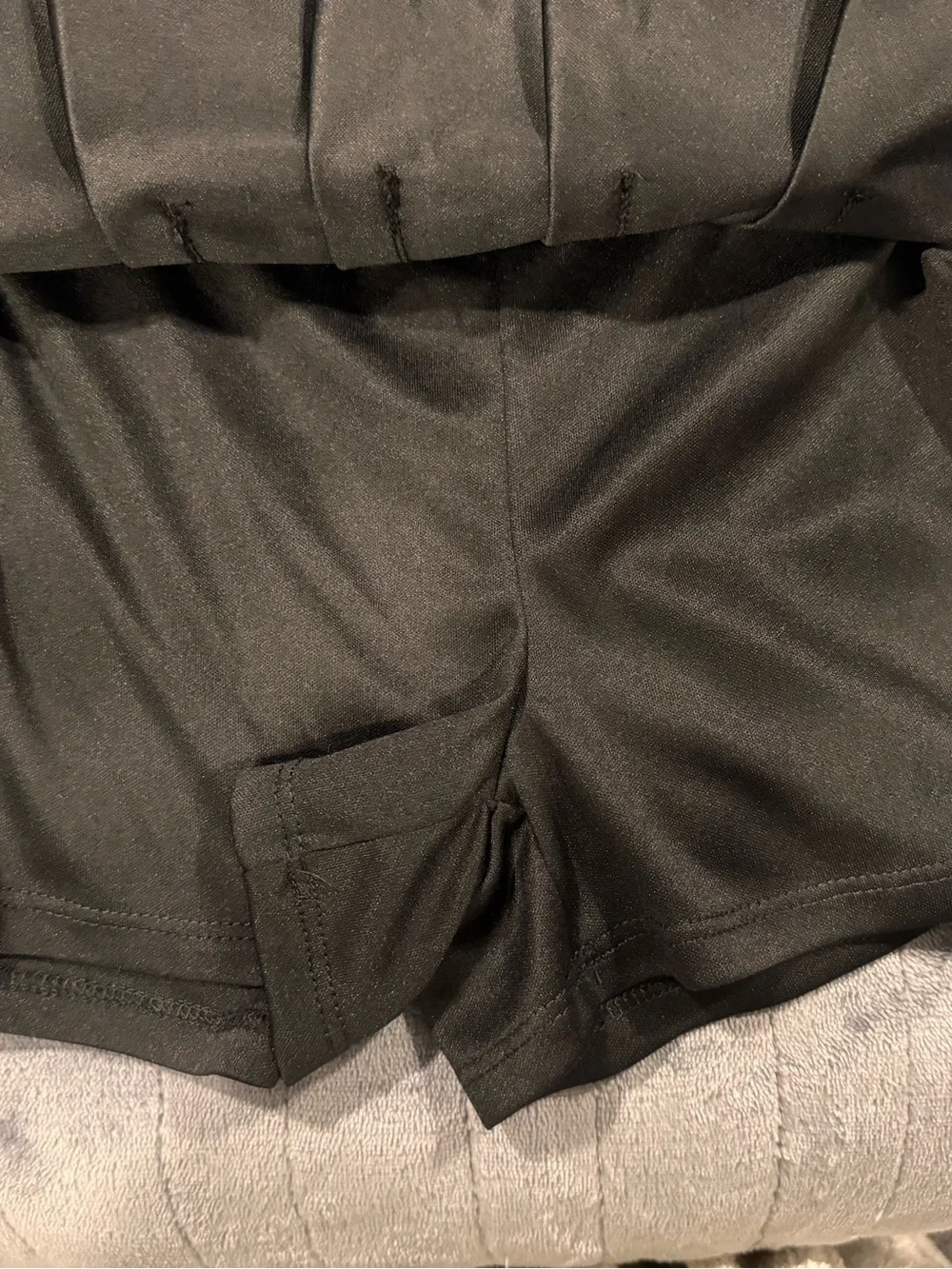 Justice Brand Peanuts Black Faux Leather Pleated Skort - size girls 12-14